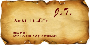 Janki Titán névjegykártya